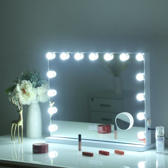 Bluetooth Speaker Vanity Mirror + USB Port (15 bulbs) - Picture 5 of 6